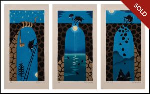 Tuula Moilanen - Bridge Series Triptych: Snake, Moon, Fish (2000)